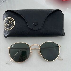 Rayban sunglasses round metal gold frame